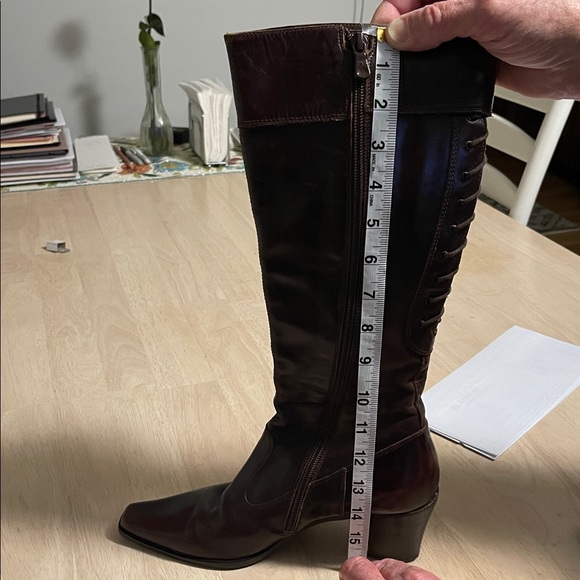 Nero Giardini Tall Brown Leather Boots, Woman Size 6.5 - Picture 15 of 16